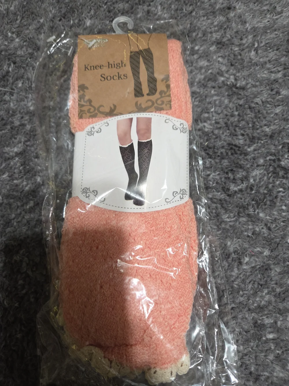 Cozy Knee-High Socks in Peach - Soft Women’s Knee-High